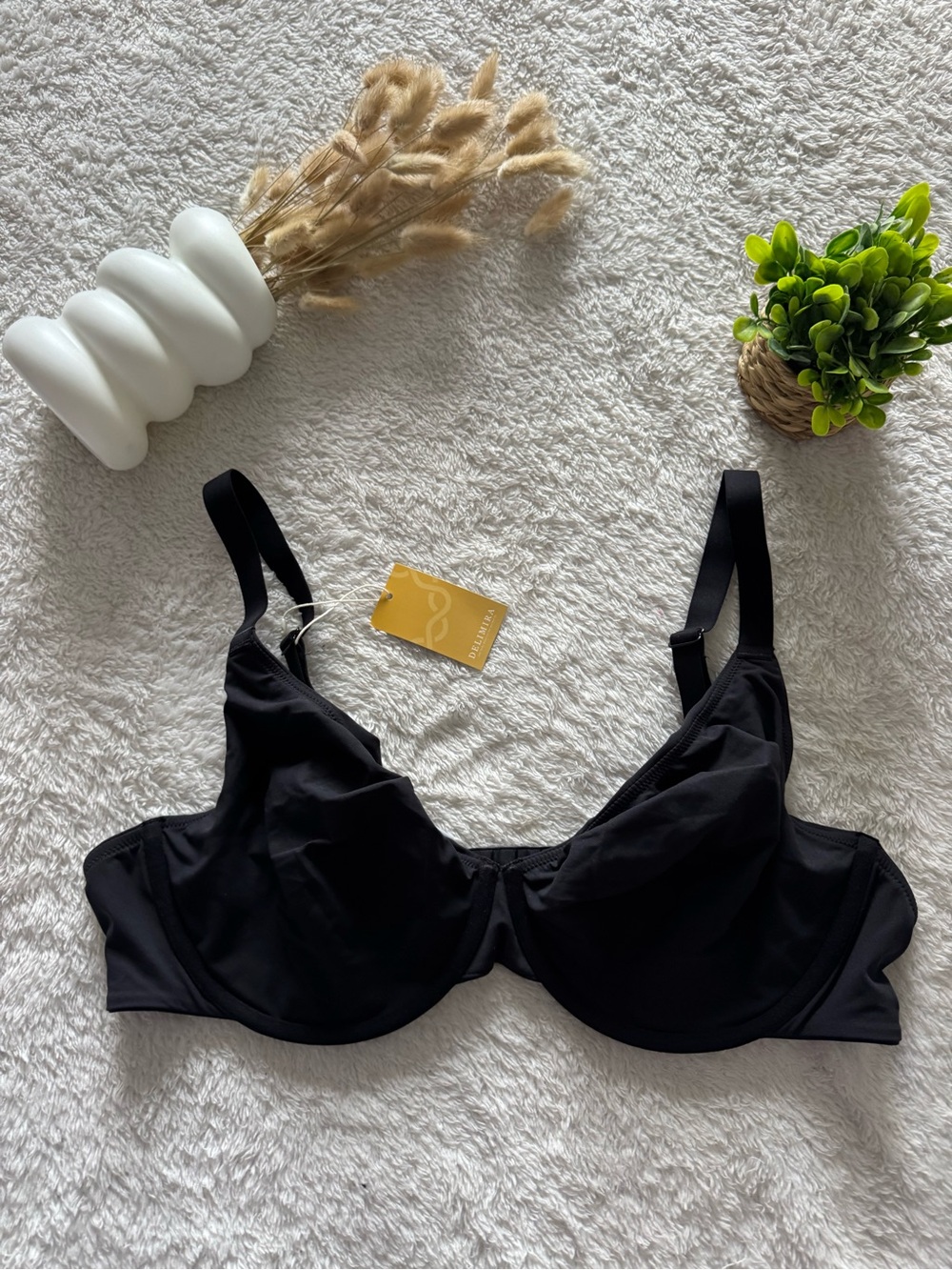 DELIMIRA Black Full-Coverage Underwire Bra Size 42B – New with Tags